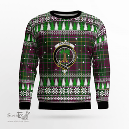 Scottish Crosbie Clan Crest Tartan Christmas Ugly Sweater - Plaid Family Ugly Sweater Scottish Plaid Tartan Plaid - ScotsTee - scotstee.com