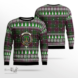 Scottish Crosbie Clan Crest Tartan Christmas Ugly Sweater - Plaid Family Ugly Sweater Scottish Plaid Tartan Plaid - ScotsTee - scotstee.com