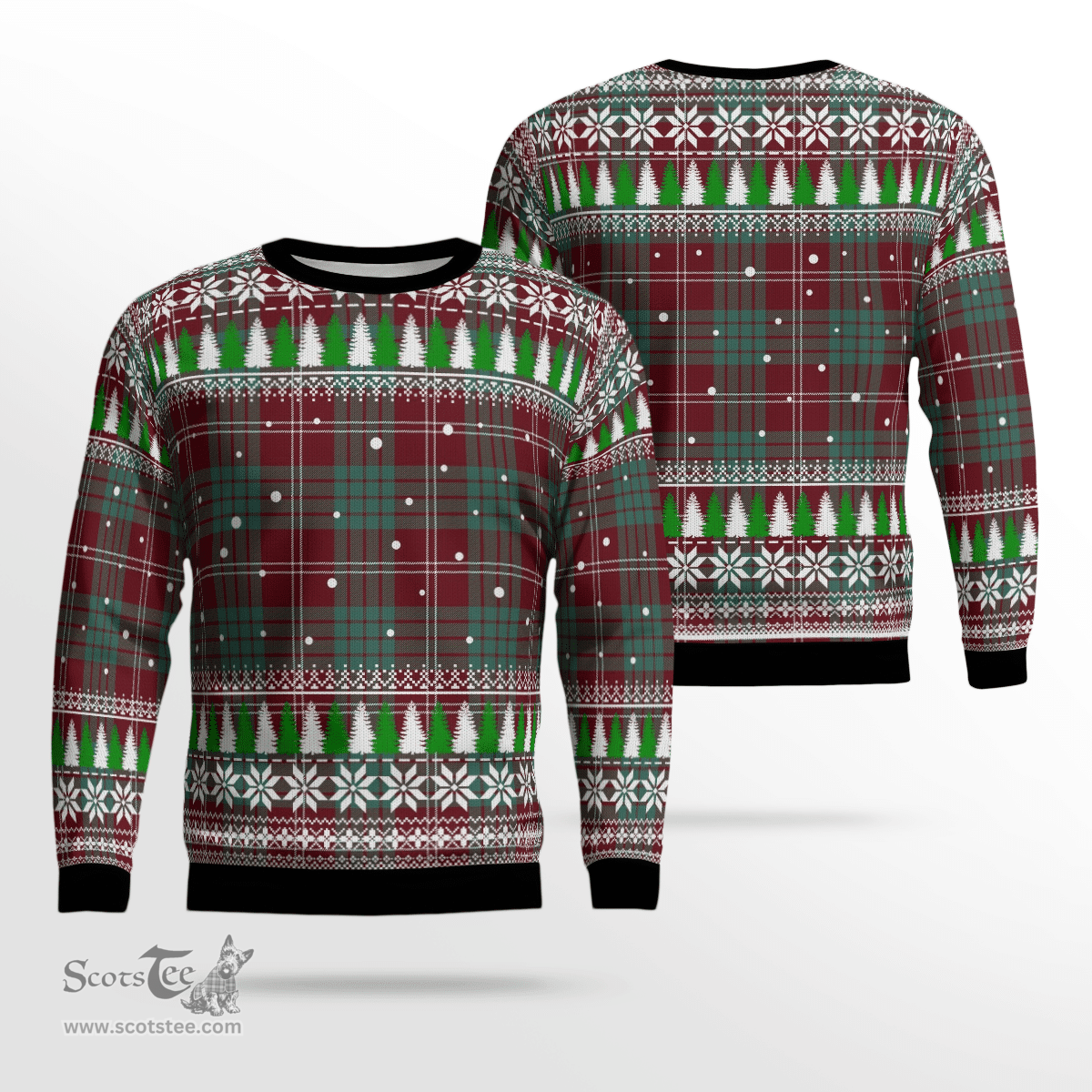 Scottish Crawford Modern Clan Tartan Christmas Ugly Sweater - Plaid Family Ugly Sweater Scottish Plaid Tartan Plaid - ScotsTee - scotstee.com