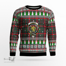Scottish Cumming Hunting Modern Clan Crest Tartan Christmas Ugly Sweater - Plaid Family Ugly Sweater Scottish Plaid Tartan Plaid - ScotsTee - scotstee.com