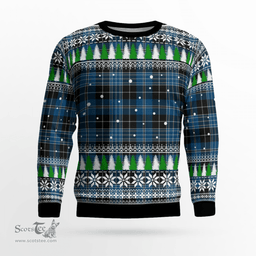 Scottish Clergy Blue Clan Tartan Christmas Ugly Sweater - Plaid Family Ugly Sweater Scottish Plaid Tartan Plaid - ScotsTee - scotstee.com