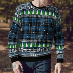 Scottish Clergy Blue Clan Tartan Christmas Ugly Sweater - Plaid Family Ugly Sweater Scottish Plaid Tartan Plaid - ScotsTee - scotstee.com