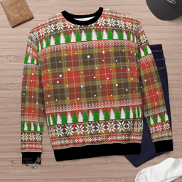 Scottish Buchanan Old Set Weathered Clan Tartan Christmas Ugly Sweater - Plaid Family Ugly Sweater Scottish Plaid Tartan Plaid - ScotsTee - scotstee.com