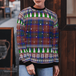 Scottish Chisholm Hunting Modern Clan Tartan Christmas Ugly Sweater - Plaid Family Ugly Sweater Scottish Plaid Tartan Plaid - ScotsTee - scotstee.com