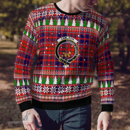 Scottish Cameron of Lochiel Modern Clan Crest Tartan Christmas Ugly Sweater - Plaid Family Ugly Sweater Scottish Plaid Tartan Plaid - ScotsTee - scotstee.com