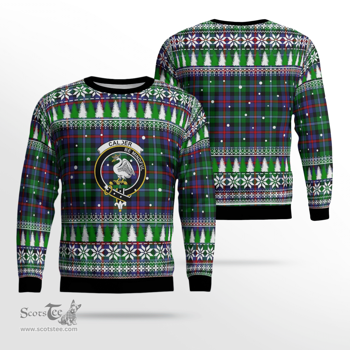 Scottish Calder Clan Crest Tartan Christmas Ugly Sweater - Plaid Family Ugly Sweater Scottish Plaid Tartan Plaid - ScotsTee - scotstee.com