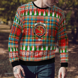 Scottish Chattan Clan Crest Tartan Christmas Ugly Sweater - Plaid Family Ugly Sweater Scottish Plaid Tartan Plaid - ScotsTee - scotstee.com