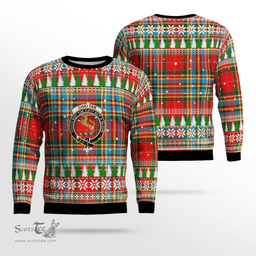 Scottish Chattan Clan Crest Tartan Christmas Ugly Sweater - Plaid Family Ugly Sweater Scottish Plaid Tartan Plaid - ScotsTee - scotstee.com