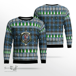 Scottish Cockburn Modern Clan Crest Tartan Christmas Ugly Sweater - Plaid Family Ugly Sweater Scottish Plaid Tartan Plaid - ScotsTee - scotstee.com