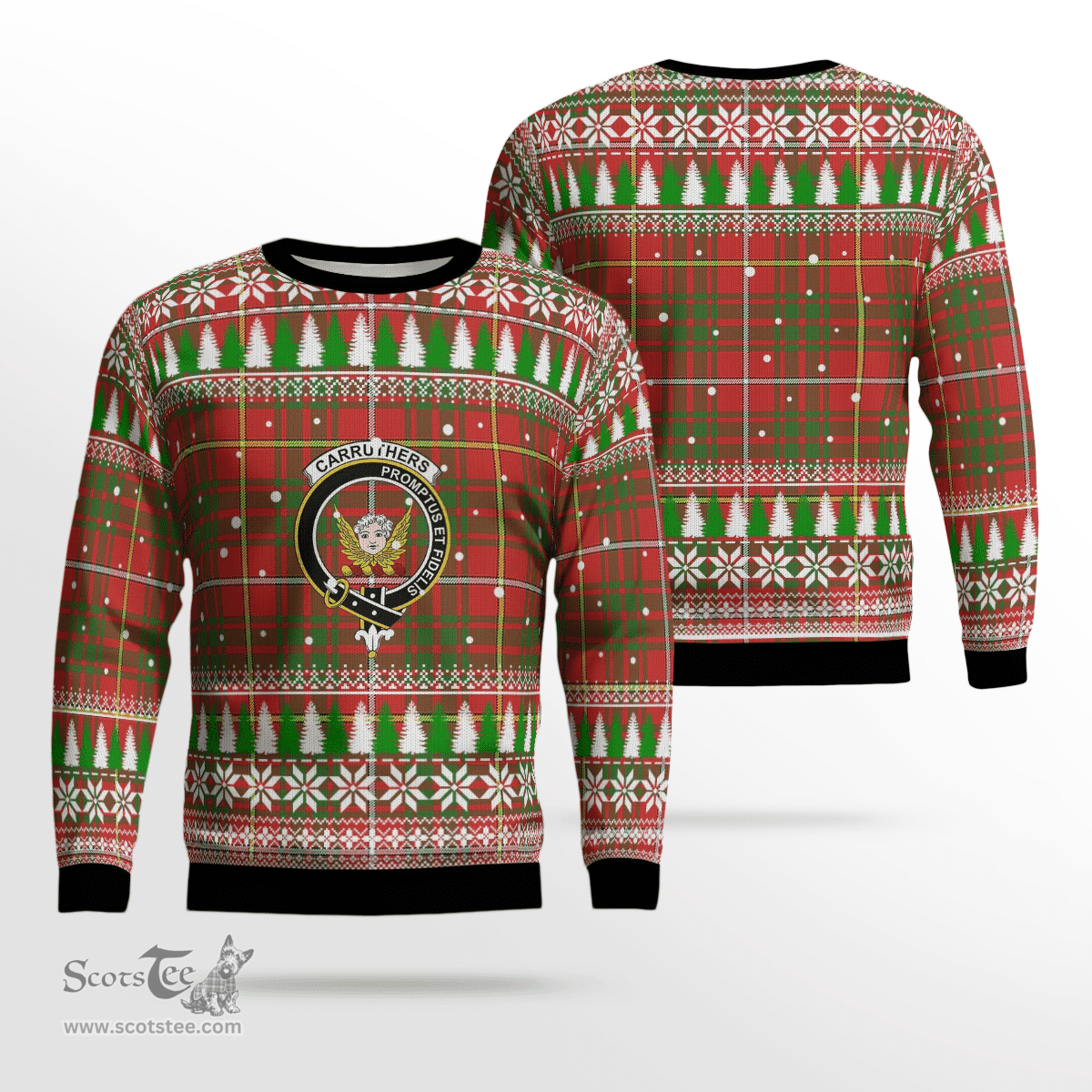 Scottish Carruthers Clan Crest Tartan Christmas Ugly Sweater - Plaid Family Ugly Sweater Scottish Plaid Tartan Plaid - ScotsTee - scotstee.com