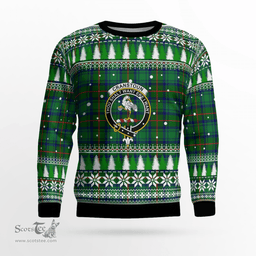 Scottish Cranstoun Clan Crest Tartan Christmas Ugly Sweater - Plaid Family Ugly Sweater Scottish Plaid Tartan Plaid - ScotsTee - scotstee.com