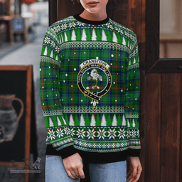 Scottish Cranstoun Clan Crest Tartan Christmas Ugly Sweater - Plaid Family Ugly Sweater Scottish Plaid Tartan Plaid - ScotsTee - scotstee.com