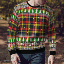 Scottish Buchanan Modern Clan Tartan Christmas Ugly Sweater - Plaid Family Ugly Sweater Scottish Plaid Tartan Plaid - ScotsTee - scotstee.com