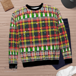 Scottish Buchanan Modern Clan Tartan Christmas Ugly Sweater - Plaid Family Ugly Sweater Scottish Plaid Tartan Plaid - ScotsTee - scotstee.com