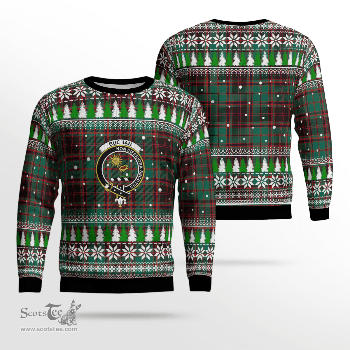 Scottish Buchan Ancient Clan Crest Tartan Christmas Ugly Sweater - Plaid Family Ugly Sweater Scottish Plaid Tartan Plaid - ScotsTee - scotstee.com