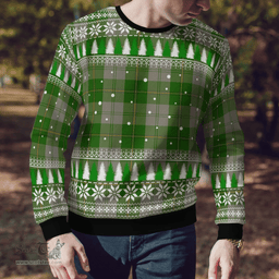 Scottish Cunningham Dress Green Dancers Clan Tartan Christmas Ugly Sweater - Plaid Family Ugly Sweater Scottish Plaid Tartan Plaid - ScotsTee - scotstee.com