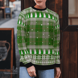 Scottish Cunningham Dress Green Dancers Clan Tartan Christmas Ugly Sweater - Plaid Family Ugly Sweater Scottish Plaid Tartan Plaid - ScotsTee - scotstee.com