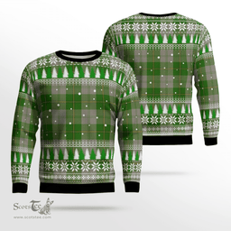 Scottish Cunningham Dress Green Dancers Clan Tartan Christmas Ugly Sweater - Plaid Family Ugly Sweater Scottish Plaid Tartan Plaid - ScotsTee - scotstee.com