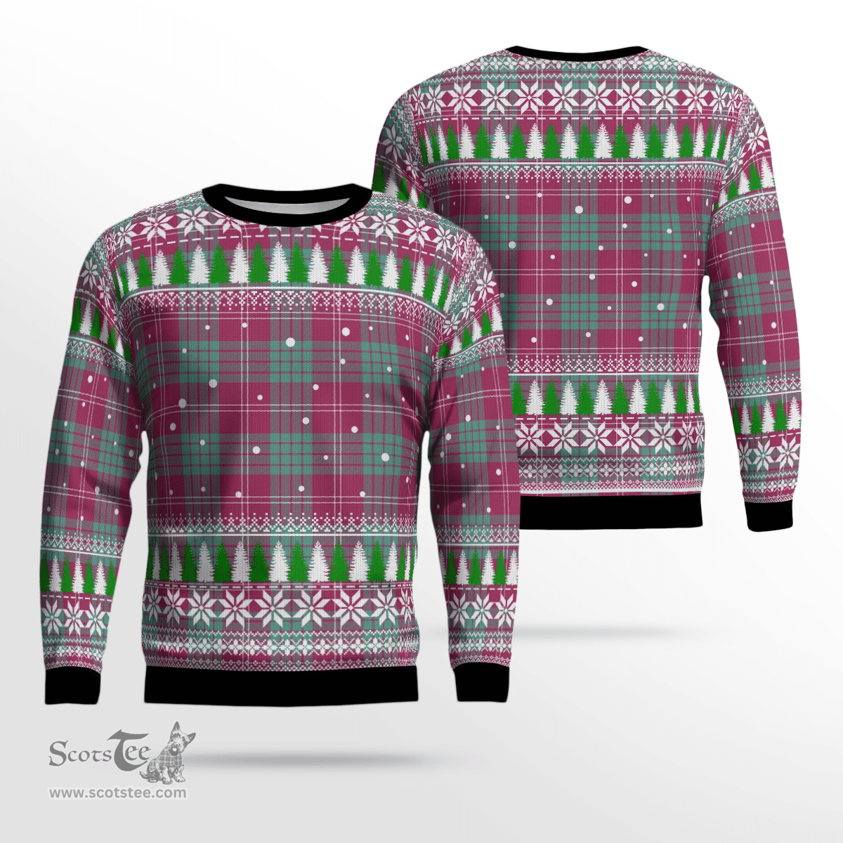Scottish Crawford Ancient Clan Tartan Christmas Ugly Sweater - Plaid Family Ugly Sweater Scottish Plaid Tartan Plaid - ScotsTee - scotstee.com