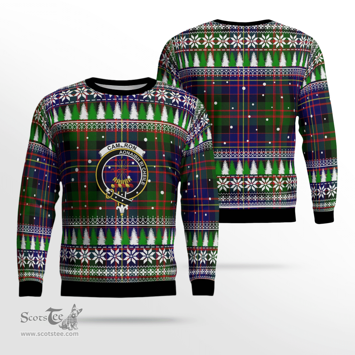 Scottish Cameron of Erracht Modern Clan Crest Tartan Christmas Ugly Sweater - Plaid Family Ugly Sweater Scottish Plaid Tartan Plaid - ScotsTee - scotstee.com