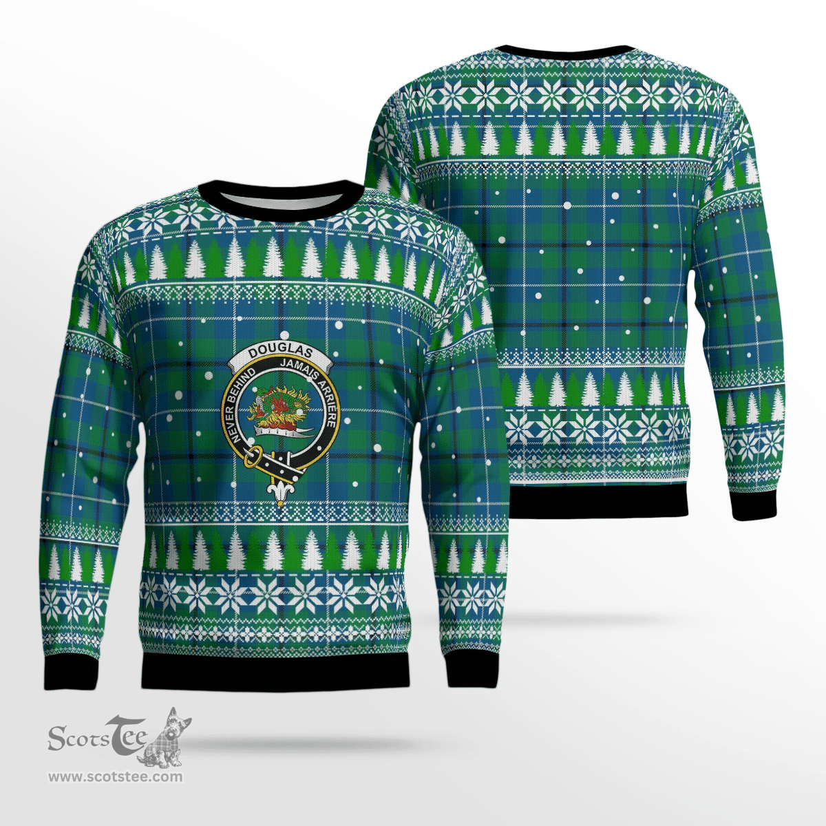 Scottish Douglas Ancient Clan Crest Tartan Christmas Ugly Sweater - Plaid Family Ugly Sweater Scottish Plaid Tartan Plaid - ScotsTee - scotstee.com