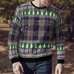 Scottish Cunningham Dress Blue Dancers Clan Tartan Christmas Ugly Sweater - Plaid Family Ugly Sweater Scottish Plaid Tartan Plaid - ScotsTee - scotstee.com