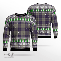 Scottish Cunningham Dress Blue Dancers Clan Tartan Christmas Ugly Sweater - Plaid Family Ugly Sweater Scottish Plaid Tartan Plaid - ScotsTee - scotstee.com