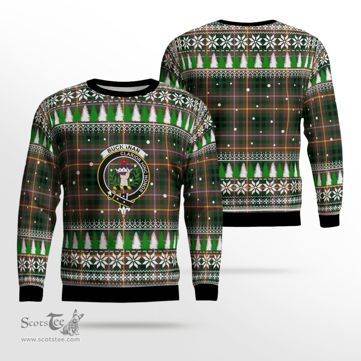 Scottish Buchanan Hunting Clan Crest Tartan Christmas Ugly Sweater - Plaid Family Ugly Sweater Scottish Plaid Tartan Plaid - ScotsTee - scotstee.com