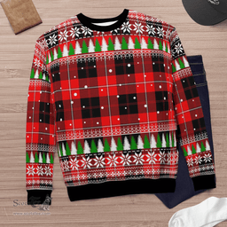 Scottish Cunningham Modern Clan Tartan Christmas Ugly Sweater - Plaid Family Ugly Sweater Scottish Plaid Tartan Plaid - ScotsTee - scotstee.com