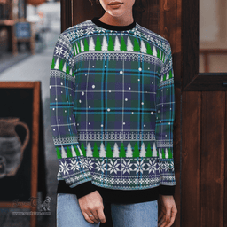 Scottish Douglas Modern Clan Tartan Christmas Ugly Sweater - Plaid Family Ugly Sweater Scottish Plaid Tartan Plaid - ScotsTee - scotstee.com