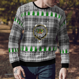 Scottish Douglas Grey Modern Clan Crest Tartan Christmas Ugly Sweater - Plaid Family Ugly Sweater Scottish Plaid Tartan Plaid - ScotsTee - scotstee.com