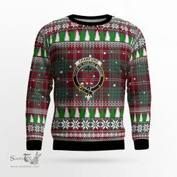Scottish Crawford Modern Clan Crest Tartan Christmas Ugly Sweater - Plaid Family Ugly Sweater Scottish Plaid Tartan Plaid - ScotsTee - scotstee.com