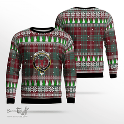Scottish Crawford Modern Clan Crest Tartan Christmas Ugly Sweater - Plaid Family Ugly Sweater Scottish Plaid Tartan Plaid - ScotsTee - scotstee.com