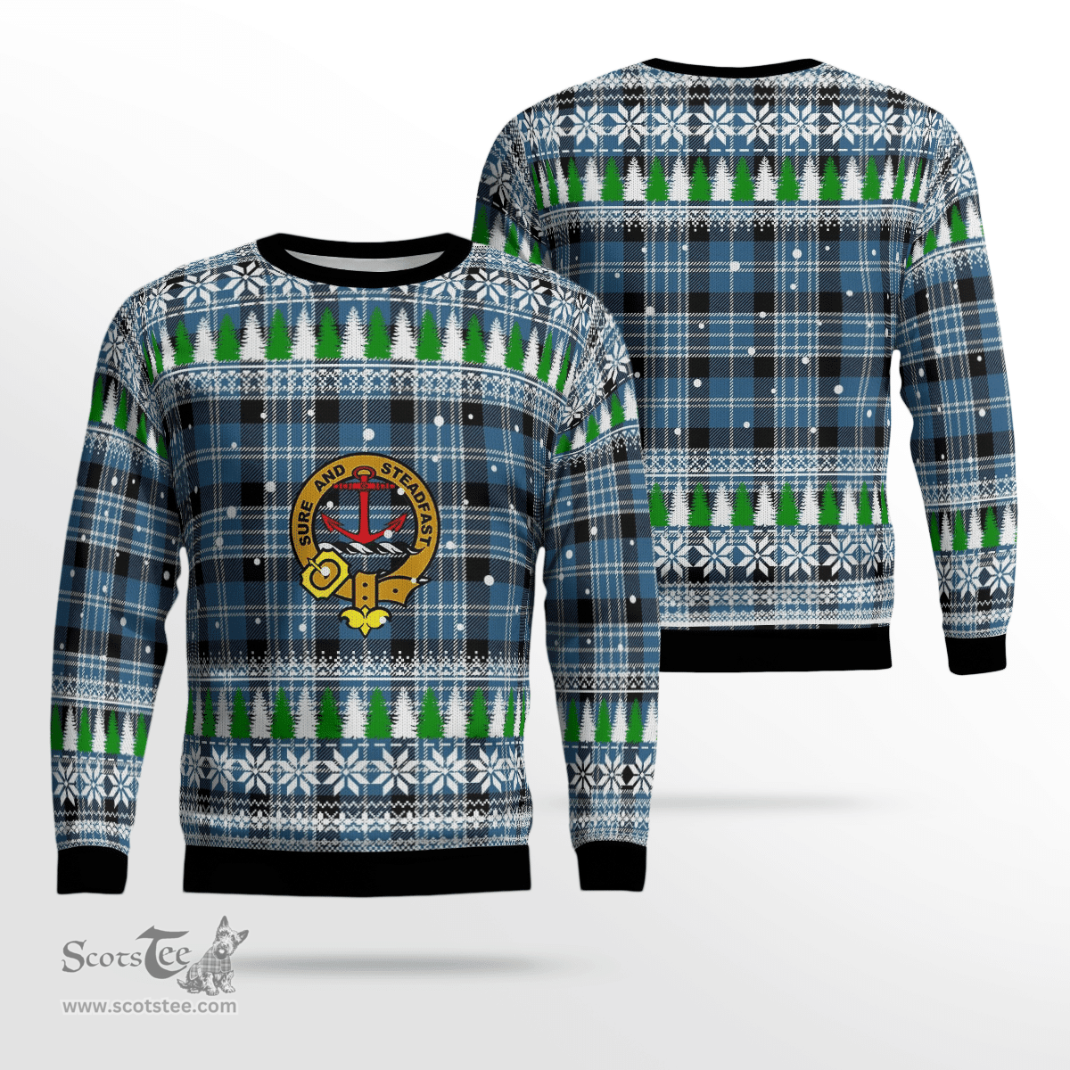 Scottish Clark Ancient Clan Crest Tartan Christmas Ugly Sweater - Plaid Family Ugly Sweater Scottish Plaid Tartan Plaid - ScotsTee - scotstee.com