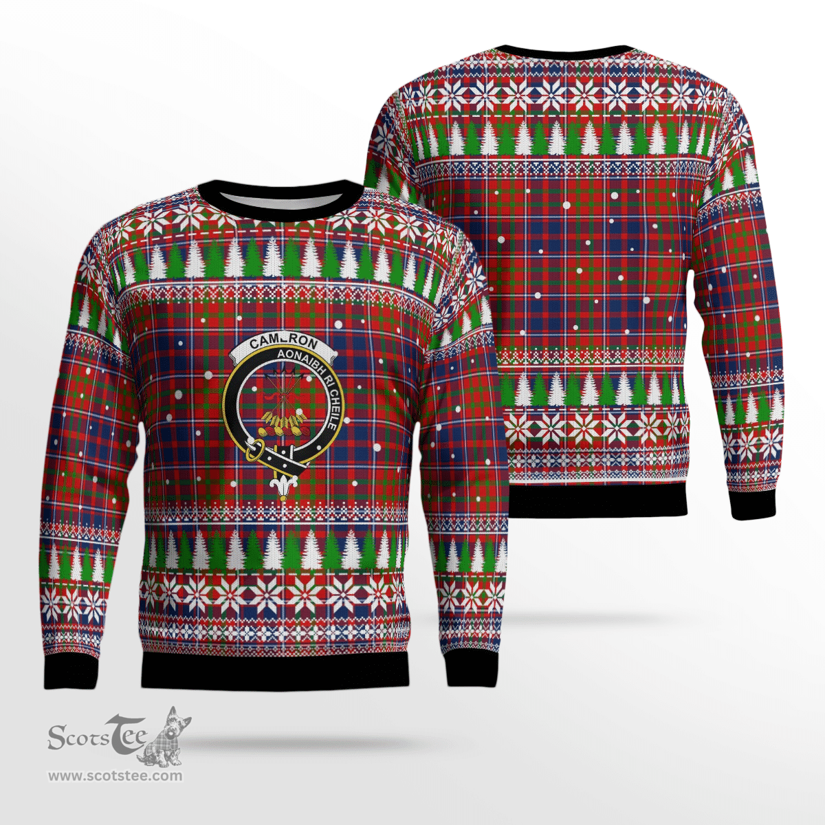 Scottish Cameron of Lochiel Clan Crest Tartan Christmas Ugly Sweater - Plaid Family Ugly Sweater Scottish Plaid Tartan Plaid - ScotsTee - scotstee.com