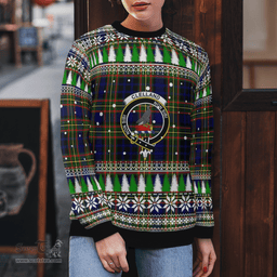 Scottish Clelland Modern Clan Crest Tartan Christmas Ugly Sweater - Plaid Family Ugly Sweater Scottish Plaid Tartan Plaid - ScotsTee - scotstee.com
