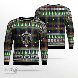 Scottish Clelland Modern Clan Crest Tartan Christmas Ugly Sweater - Plaid Family Ugly Sweater Scottish Plaid Tartan Plaid - ScotsTee - scotstee.com