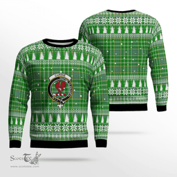 Scottish Currie Clan Crest Tartan Christmas Ugly Sweater - Plaid Family Ugly Sweater Scottish Plaid Tartan Plaid - ScotsTee - scotstee.com