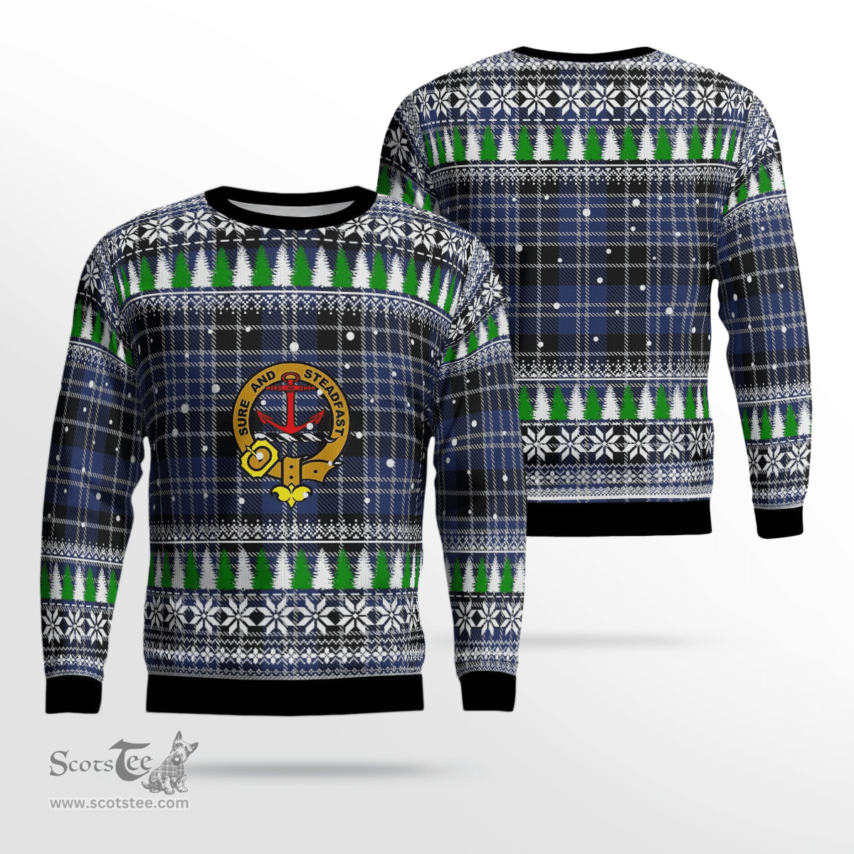Scottish Clark 1 Clan Crest Tartan Christmas Ugly Sweater - Plaid Family Ugly Sweater Scottish Plaid Tartan Plaid - ScotsTee - scotstee.com