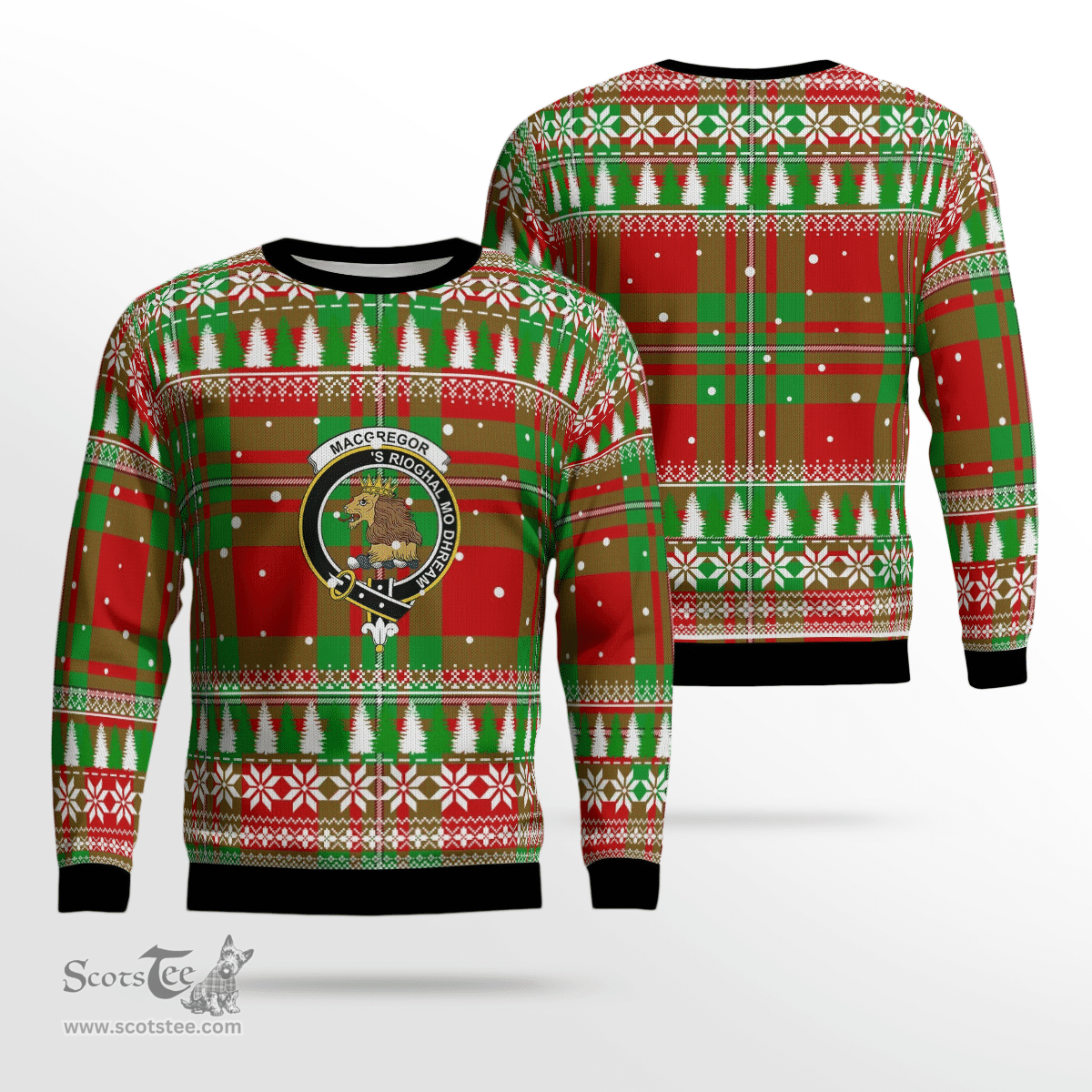 Scottish MacGregor Modern Clan Crest Tartan Christmas Ugly Sweater - Plaid Family Ugly Sweater Scottish Plaid Tartan Plaid - ScotsTee - scotstee.com