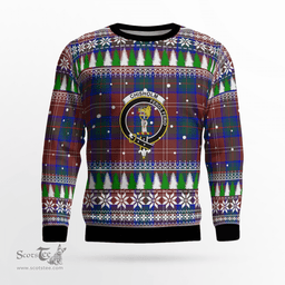 Scottish Chisholm Hunting Modern Clan Crest Tartan Christmas Ugly Sweater - Plaid Family Ugly Sweater Scottish Plaid Tartan Plaid - ScotsTee - scotstee.com