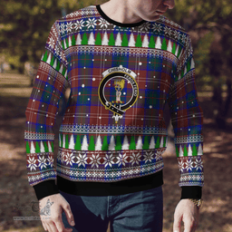 Scottish Chisholm Hunting Modern Clan Crest Tartan Christmas Ugly Sweater - Plaid Family Ugly Sweater Scottish Plaid Tartan Plaid - ScotsTee - scotstee.com
