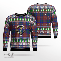 Scottish Chisholm Hunting Modern Clan Crest Tartan Christmas Ugly Sweater - Plaid Family Ugly Sweater Scottish Plaid Tartan Plaid - ScotsTee - scotstee.com