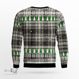 Scottish Menzies Black & White Ancient Clan Crest Tartan Christmas Ugly Sweater - Plaid Family Ugly Sweater Scottish Plaid Tartan Plaid - ScotsTee - scotstee.com