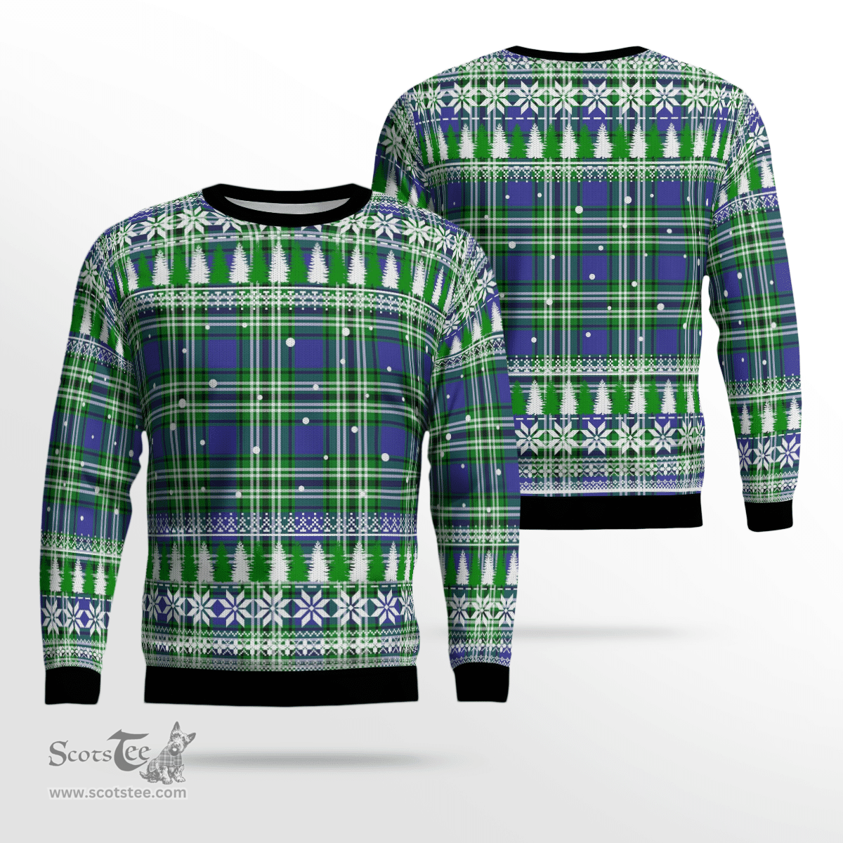 Scottish Haliburton Clan Tartan Christmas Ugly Sweater - Plaid Family Ugly Sweater Scottish Plaid Tartan Plaid - ScotsTee - scotstee.com