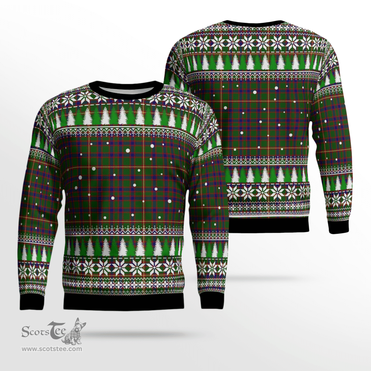 Scottish Hall Clan Tartan Christmas Ugly Sweater - Plaid Family Ugly Sweater Scottish Plaid Tartan Plaid - ScotsTee - scotstee.com