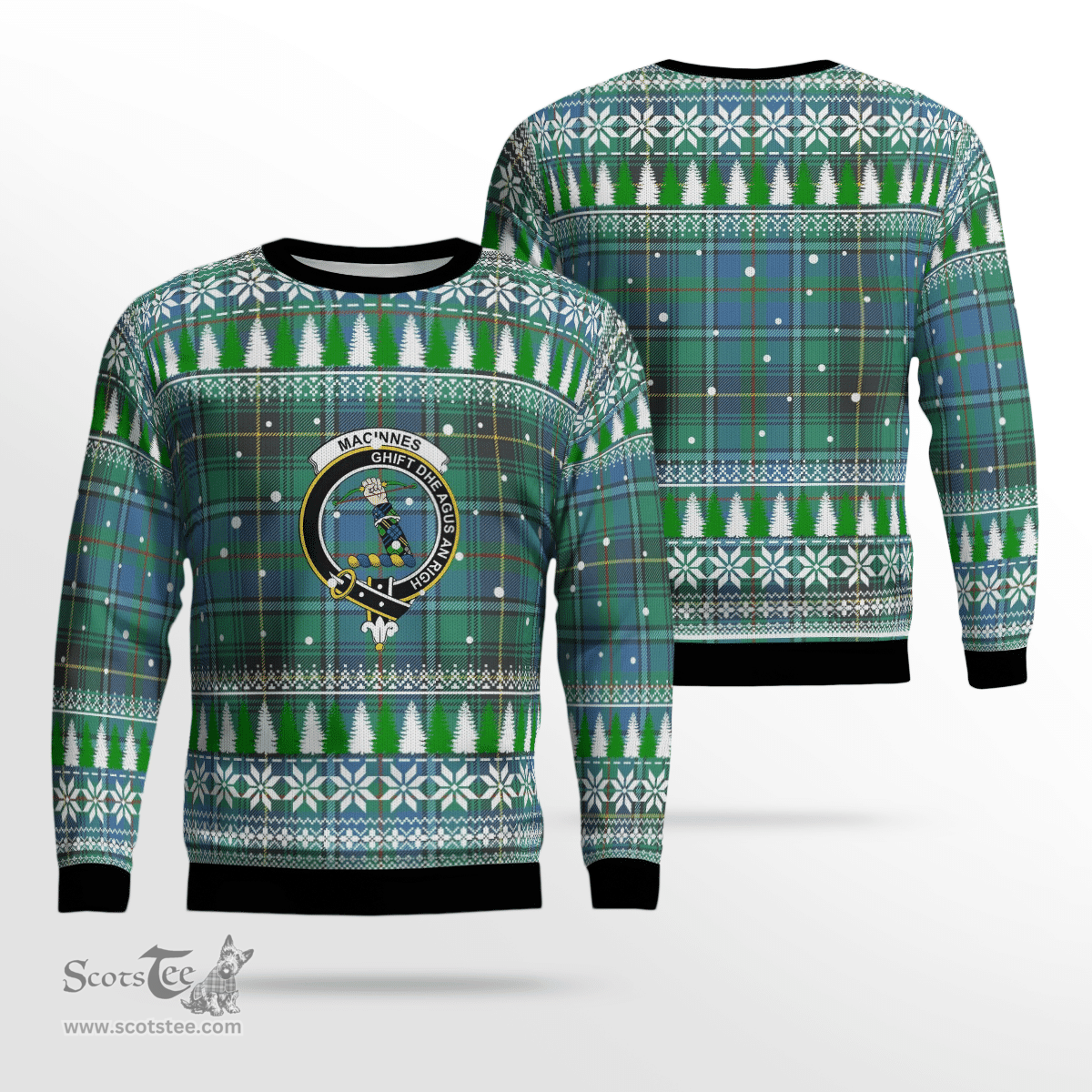 Scottish MacInnes Ancient Clan Crest Tartan Christmas Ugly Sweater - Plaid Family Ugly Sweater Scottish Plaid Tartan Plaid - ScotsTee - scotstee.com