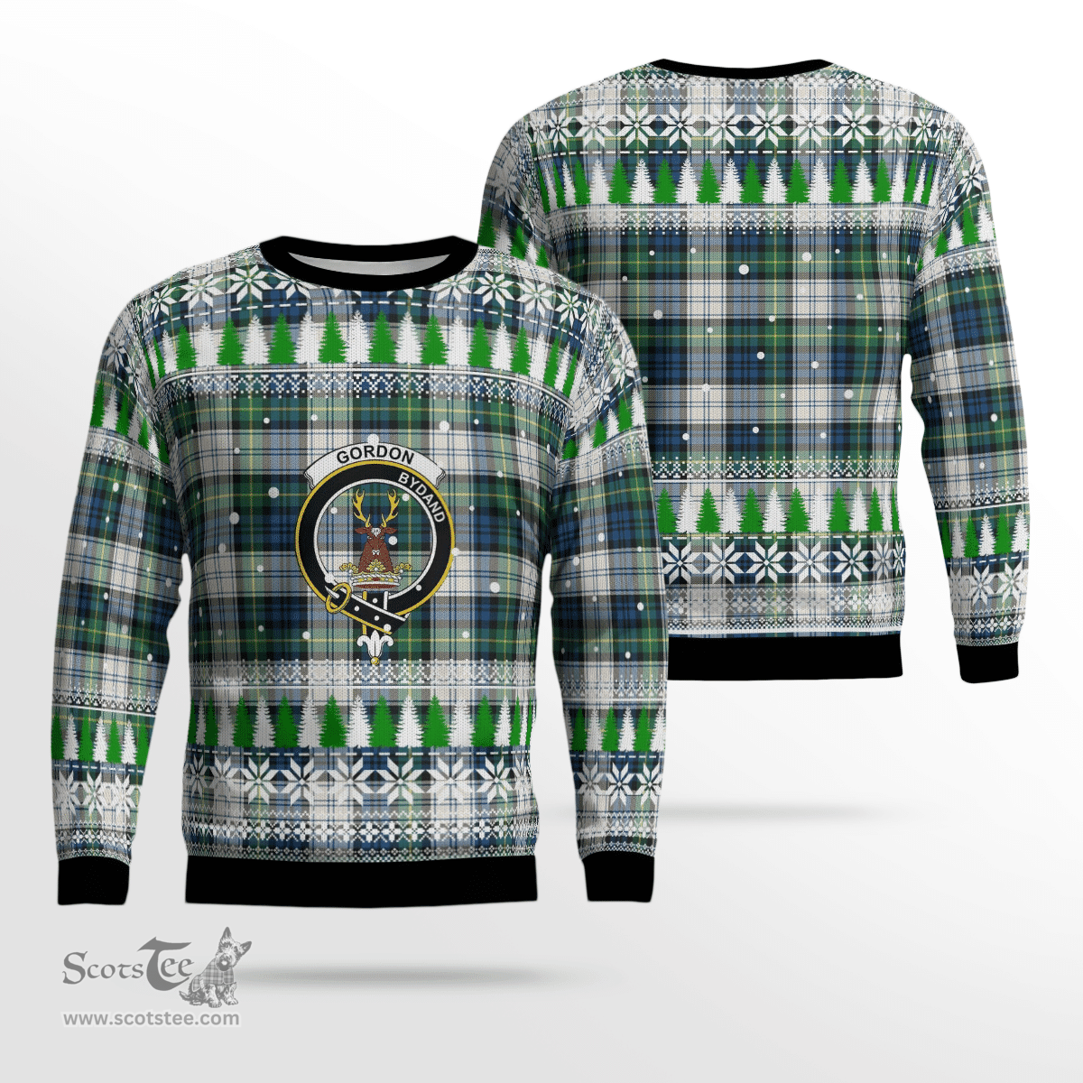 Scottish Gordon Dress Ancient Clan Crest Tartan Christmas Ugly Sweater - Plaid Family Ugly Sweater Scottish Plaid Tartan Plaid - ScotsTee - scotstee.com