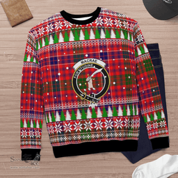 Scottish MacRae Modern Clan Crest Tartan Christmas Ugly Sweater - Plaid Family Ugly Sweater Scottish Plaid Tartan Plaid - ScotsTee - scotstee.com