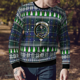Scottish MacInnes Modern Clan Crest Tartan Christmas Ugly Sweater - Plaid Family Ugly Sweater Scottish Plaid Tartan Plaid - ScotsTee - scotstee.com